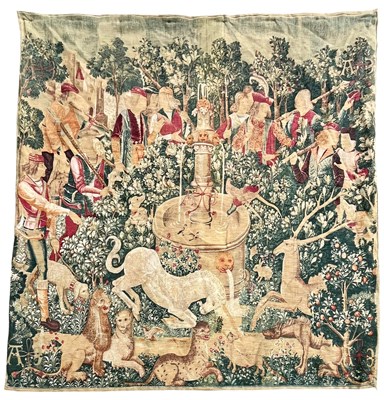 Lot 317 - AFTER ORIGINAL 16TH CENTURY UNICORN TAPESTRIES - UNICORN PURIFIES WATER