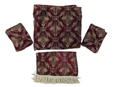 Lot 560 - PAOLETTI - LUXURY SHIRAX FLORAL DAMASK BURGUNDY BED SET