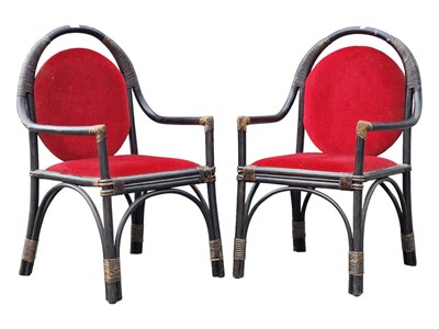 Lot 688 - PAIR OF CHINOISERIE MANNER BAMBOO ARMCHAIRS