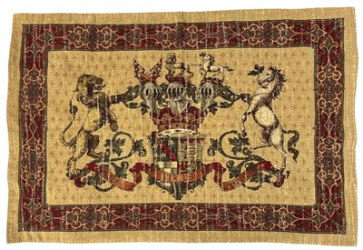 Lot 376 - HINES OF OXFORD - FLEMISH TAPESTRIES LOOM WOVEN ARMORIAL CHENILLE WALL TAPESTRY