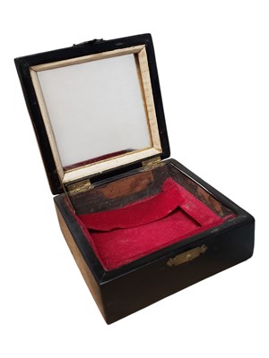 Lot 231 - CHINESE LATE 19TH CENTURY WOODEN BLACK JEWELLERY BOX