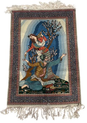 Lot 445 - 20TH CENTURY IRANIAN ISFAHAN PICTORIAL CARPET TAPESTRY