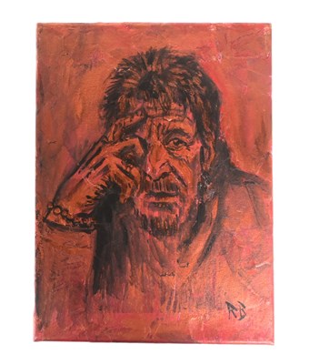 Lot 171 - RICHARD BAZLEY (B.1962) - 'AL PACINO' - MIXED MEDIA PAINTING