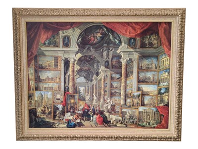Lot 998 - AFTER GIOVANNI PAOLO PANINI - MODERN ROME - LARGE FRAMED PRINT ON PANEL