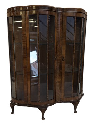 Lot 1049 - VINTAGE 20TH CENTURY ART DECO BOW FRONT DISPLAY CABINET