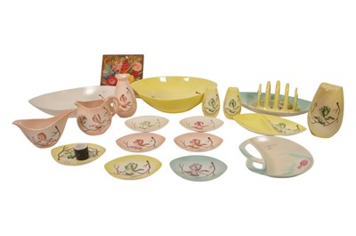 Lot 31 - CARLTON WARE - MID CENTURY CERAMIC MAGNOLIA TEA SERVICE PIECES