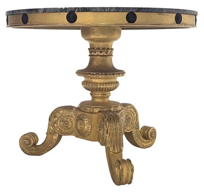 Lot 379 - LARGE FRENCH EMPIRE MANNER GILTWOOD & MARBLE ROUND TABLE