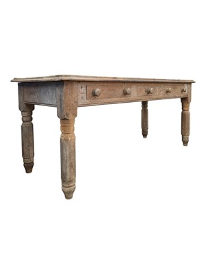 Lot 1046 - VICTORIAN 19TH CENTURY LARGE PINE HALL / WORK TABLE