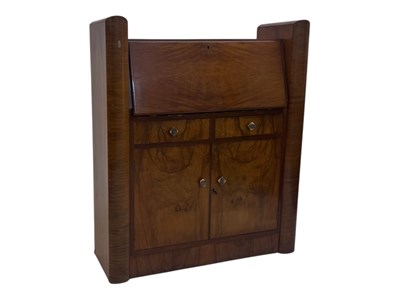 Lot 1045 - EARLY 20TH CENTURY ART DECO WALNUT CABINET