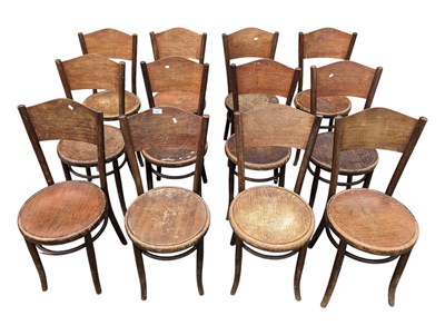 Lot 806 - FISCHEL, AUSTRIAN - SET OF TWELVE MID CENTURY BENTWOOD CAFE CHAIRS