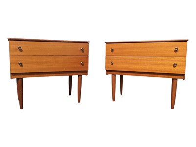 Lot 809 - BRITISH MODERN DESIGN - PAIR OF VINTAGE CHEST OF DRAWERS