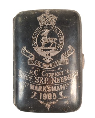 Lot 233 - ROYAL WARWICKSHIRE REGIMENT SILVER CIGARETTE CASE