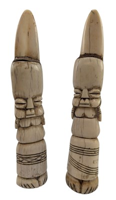 Lot 123 - PAIR OF WEST AFRICAN TRIBAL BONE DIVINITY FERTILITY ICONS