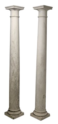 Lot 294 - PAIR OF CLASSICAL INSPIRED FIBREGLASS ENTRANCE DECORATIVE COLUMNS