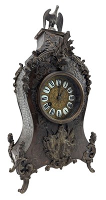 Lot 103 - 19TH CENTURY CONTINENTAL BRASS-MOUNTED MANTLE CLOCK