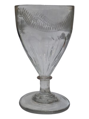 Lot 38 - 19TH CENTURY GEORGE II ETCHED RUMMER GLASS