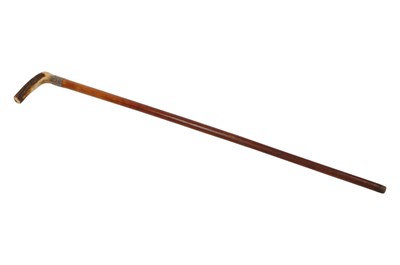 Lot 253 - EARLY 20TH CENTURY SILVER COLLAR WALKING STICK