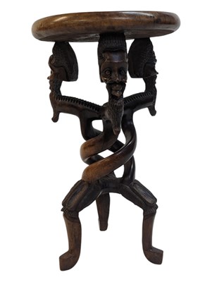 Lot 1035 - 20TH CENTURY AFRICAN CARVED SIDE TABLE