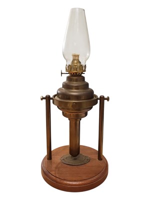 Lot 245 - E. THOMAS & WILLIAMS LTD - EARLY 20TH CENTURY GIMBALLED OIL LAMP