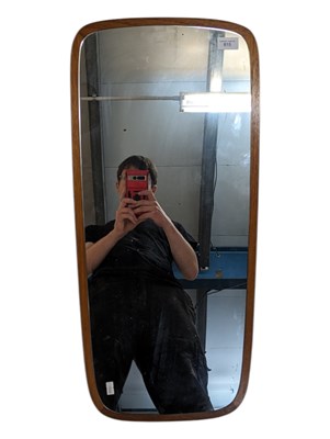 Lot 815 - MID CENTURY TEAK ATOMIC STYLE WALL MIRROR