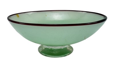 Lot 92 - NEIL WILKIN - VINTAGE STUDIO ART CASED GLASS BOWL IN MINT GREEN
