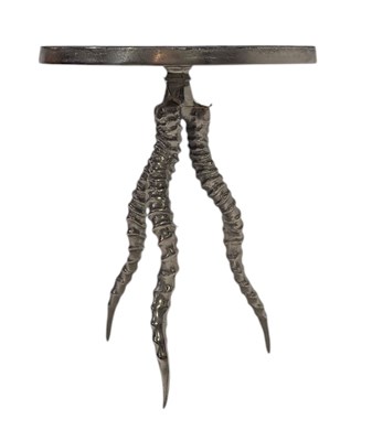 Lot 97 - CONTEMPORARY DESIGN CHROME & MIRROR KUDU ANTLERS SIDE TABLE