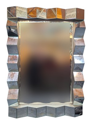 Lot 84 - CONTEMPORARY DESIGN GEOMETRIC MIRRORED FRAME WALL MIRROR