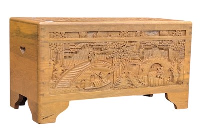 Lot 842 - MID CENTURY CHINESE CAMPHOR WOOD BLANKET BOX
