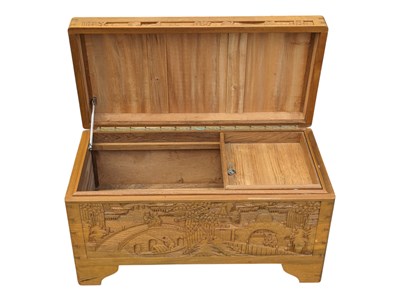 Lot 842 - MID CENTURY CHINESE CAMPHOR WOOD BLANKET BOX