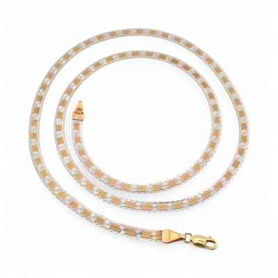 Lot 388 - HALLMARKED 9CT GOLD FLAT LINK CHAIN NECKLACE