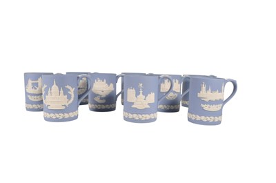Lot 44 - WEDGWOOD - LATE 20TH CENTURY JASPERWARE CHRISTMAS MUGS