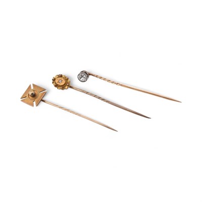 Lot 321 - COLLECTION OF THREE 19TH CENTURY LAPEL PINS