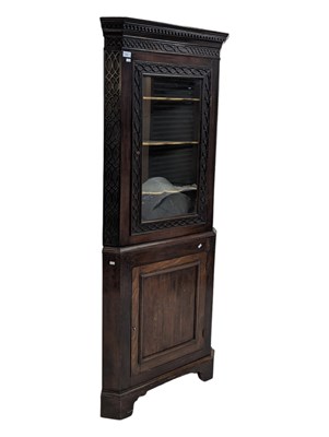 Lot 1028 - 19TH CENTURY CARVED MAHOGANY CORNER CABINET