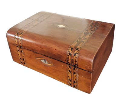 Lot 279 - 19TH CENTURY VICTORIAN MARQUETRY JEWELLERY BOX / WRITING SLOPE
