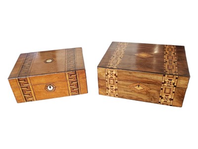 Lot 273 - TWO 19TH CENTURY VICTORIAN MARQUETRY JEWELLERY BOXES