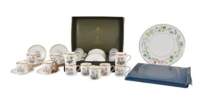 Lot 45 - ROYAL WORCESTER - COLLECTION OF MID 20TH CENTURY COFFEE CUPS AND PLATE