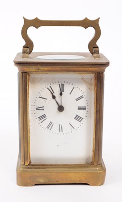 Lot 368 - VINTAGE EARLY 20TH CENTURY FRENCH BRASS CARRIAGE CLOCK