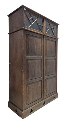 Lot 258 - ARTS & CRAFTS EARLY 20TH CENTURY OAK ESTATE CUPBOARD