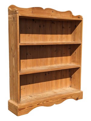 Lot 1022 - COUNTRY DRY PINE 19TH CENTURY REPRO OPEN WINDOW BOOKCASE