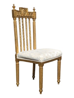 Lot 1019 - EARLY 20TH CENTURY LOUIS XVI STYLE GILT CHAIR