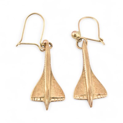 Lot 437 - PAIR OF HALLMARKED 9CT CONCORDE EARRINGS