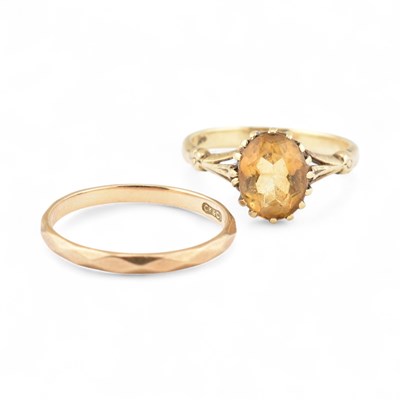 Lot 450 - HALLMARKED 9CT GOLD RING & 9CT GOLD PASTE RING