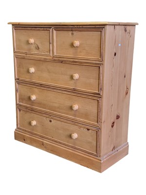 Lot 1008 - COUNTRY PINE LARGE CHEST OF DRAWERS
