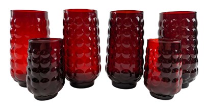Lot 121 - ANCHOR HOCKING - SET OF SIX MID-CENTURY AMERICAN TUMBLERS