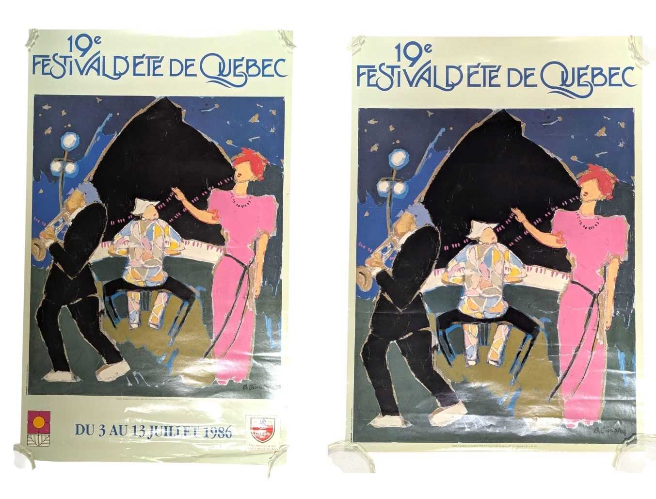 Lot 62 - 19TH LE FESTIVAL D'ETE DE QUEBEC - TWO VINTAGE 1986 FESTIVAL POSTERS