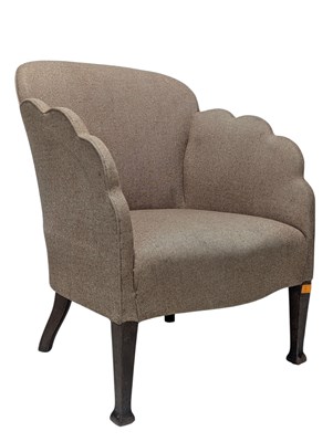 Lot 53 - VINTAGE ART DECO SHELL-BACKED ARMCHAIR