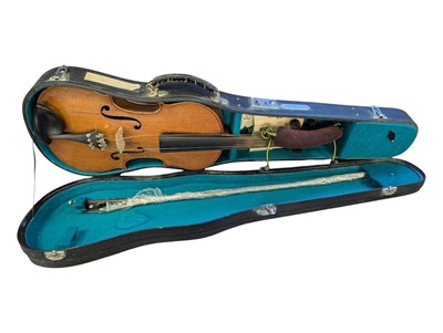 Lot 406 - LATE 20TH CENTURY FRENCH VIOLIN AND BOW CASED