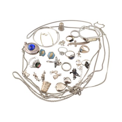 Lot 249 - ASSORTMENT OF WHITE METAL & SILVER JEWELLERY