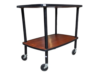 Lot 834 - MID CENTURY TEAK COCKTAIL TROLLEY