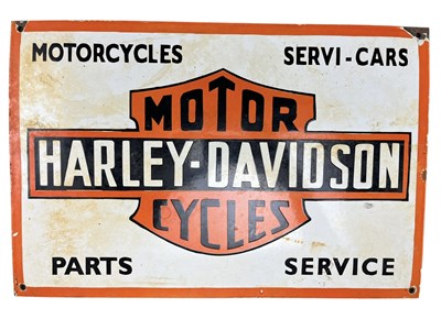 Lot 10 - HARLEY-DAVIDSON - 1980S ENAMEL ADVERTISING SIGN